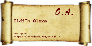 Oláh Alexa névjegykártya