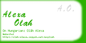 alexa olah business card